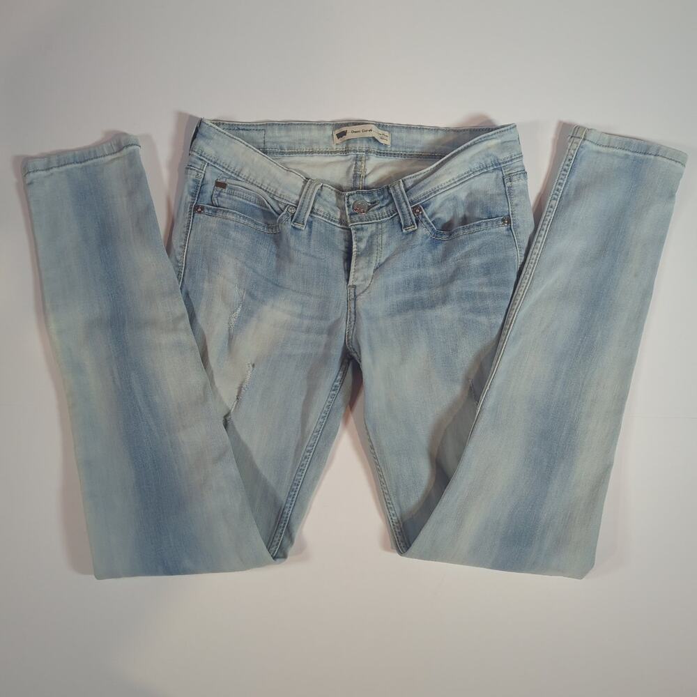 Levi’s Demi Curve Low Rise Skinny Jeans W28 Light Wash Distressed Y2K